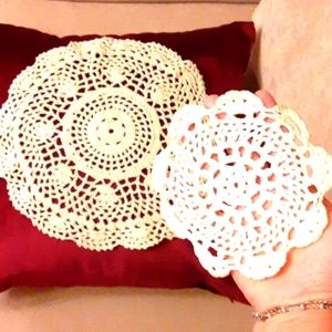 RESERVED: Pair of Handmade Vintage Doilies